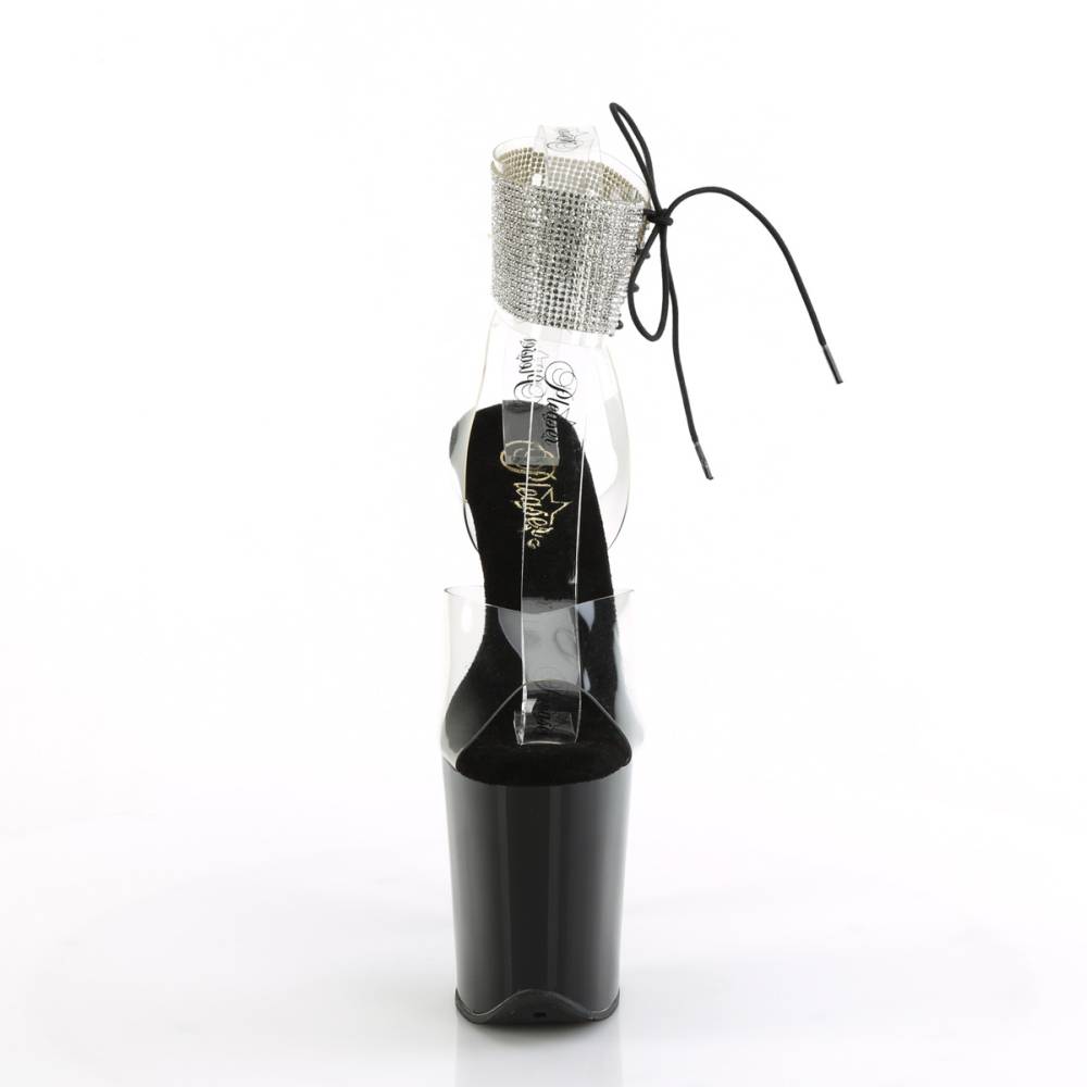 Pleaser - FLAMINGO8912RS Sandale à bride à la cheville, Pole dance chaussures - Noir/Noir Product image